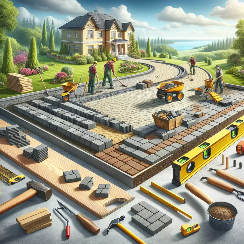 položení zámkové dlažby